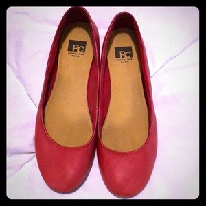 Coral leather ballet slipper flats size 6.5